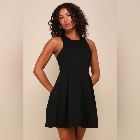 Lulu’s Cutout and About Black Skater Dress - Picture 2 of 5